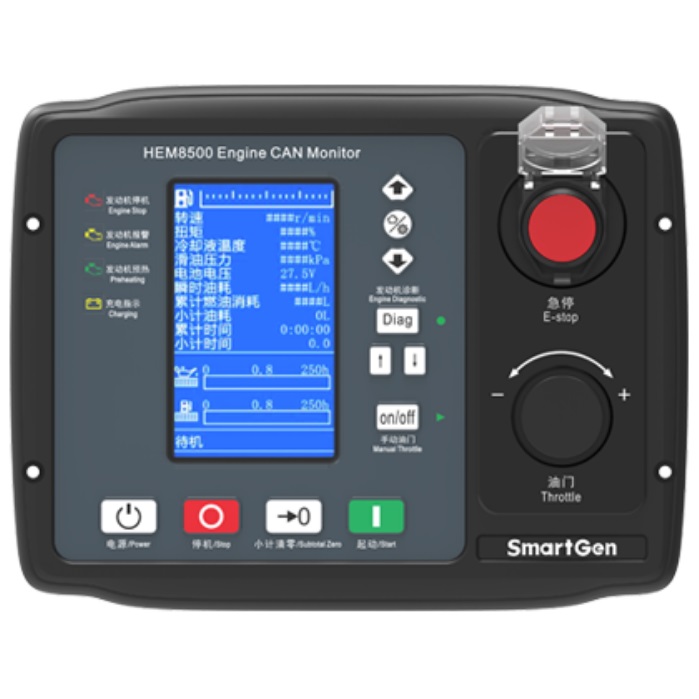 SmartGen HEM8500 Engine CAN Monitoring Controller 4.3 inch LCD + CANBUS interface + RS485 interface