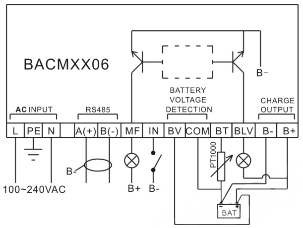 SmartGen BACM1206 Battery Charger, RS485, Power factor compensation, programmable inputs (12V6A)