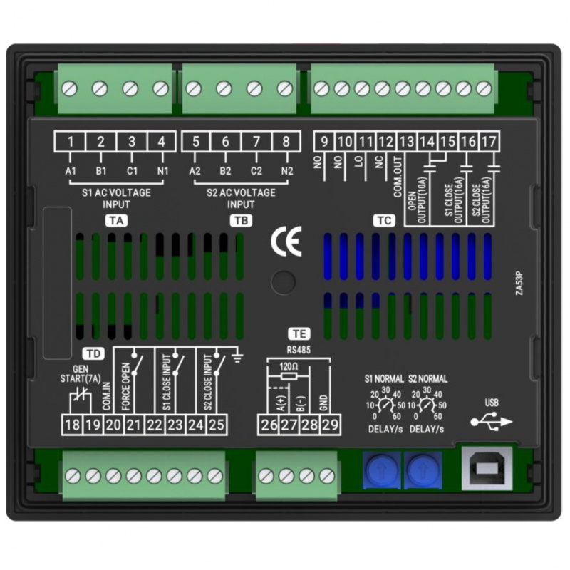 SmartGen HAT530P Dual power ATS controller, Suitable for two-stage ATS and three-stage ATS